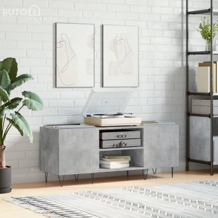 vidaXL betonszürke szerelt fa hanglemezszekrény 121x38x48 cm