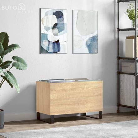 vidaXL sonoma tölgy színű szerelt fa hanglemezszekrény 74,5x38x48 cm