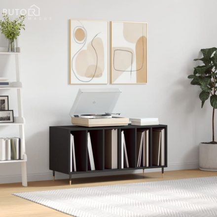 vidaXL fekete szerelt fa hanglemezszekrény 100 x 38 x 48 cm