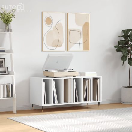 vidaXL magasfényű fehér szerelt fa hanglemezszekrény 100 x 38 x 48 cm