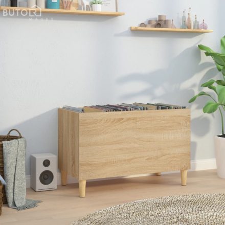 vidaXL sonoma tölgy színű szerelt fa hanglemezszekrény 74,5x38x48 cm