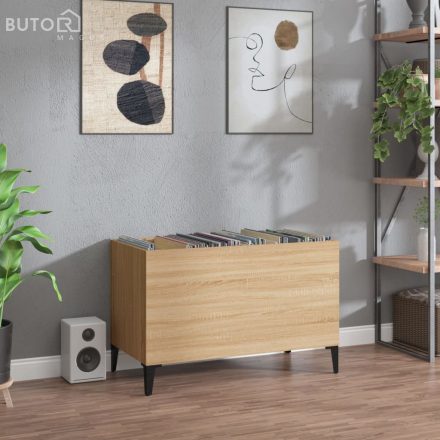 vidaXL sonoma tölgy színű szerelt fa hanglemezszekrény 74,5x38x48 cm