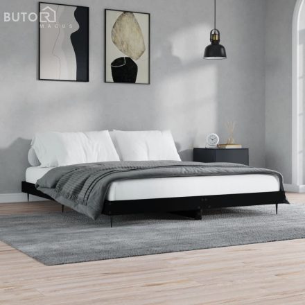 vidaXL fekete színű szerelt fa ágykeret matrac nélkül 160x200 cm