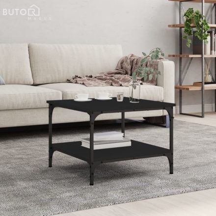 vidaXL fekete szerelt fa dohányzóasztal 55 x 55 x 40 cm