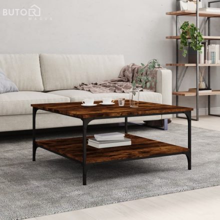 vidaXL füstös tölgy színű szerelt fa dohányzóasztal 80x80x40 cm