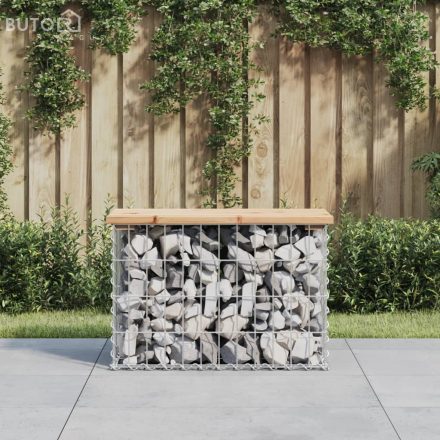 vidaXL tömör fenyőfa gabion kerti pad 63x31,5x42 cm