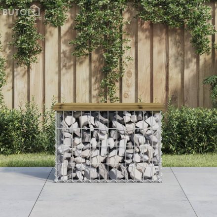 vidaXL tömör impergnált fenyőfa gabion kerti pad 63 x 31,5 x 42 cm