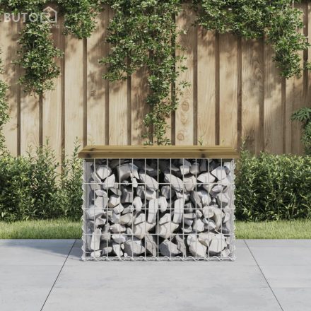vidaXL impregnált fenyőfa gabion kerti pad 63 x 44 x 42 cm