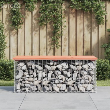 vidaXL tömör duglászfenyő gabion kerti pad 103x44x42 cm