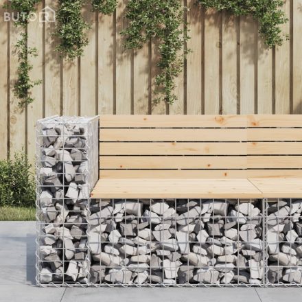 vidaXL tömör fenyőfa gabion kerti pad 92x71x65,5 cm