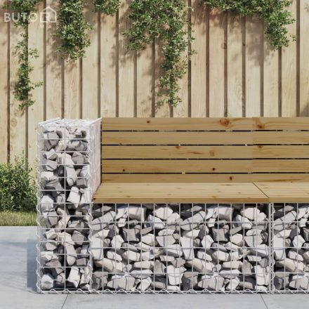 vidaXL tömör impergnált fenyőfa gabion kerti pad 92x71x65,5 cm