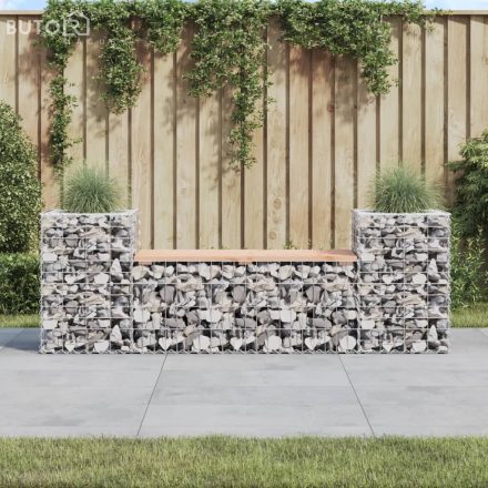 vidaXL tömör duglászfenyő gabion kerti pad 183x41x60,5 cm