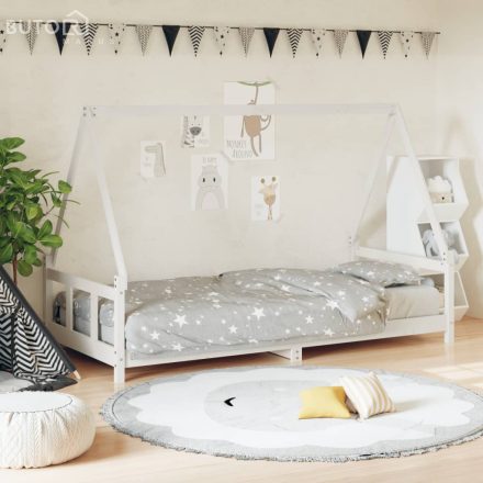 vidaXL fehér tömör fenyőfa gyerekágykeret 90x190 cm