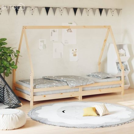 vidaXL tömör fenyőfa gyerekágykeret 90 x 200 cm