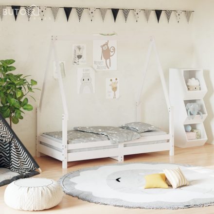 vidaXL fehér tömör fenyőfa gyerekágykeret 70 x 140 cm 