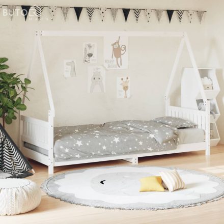 vidaXL fehér tömör fenyőfa gyerekágykeret 80 x 200 cm