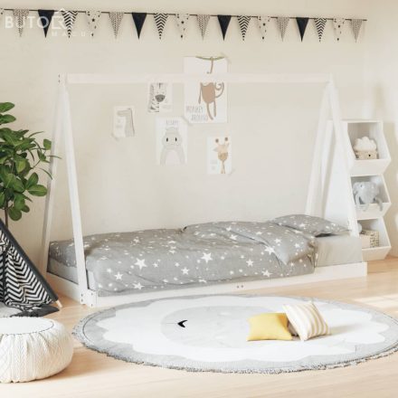 vidaXL fehér tömör fenyőfa gyerekágykeret 80 x 200 cm