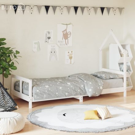 vidaXL fehér tömör fenyőfa gyerekágykeret 80 x 200 cm