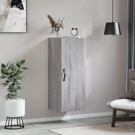 vidaXL szürke sonoma szerelt fa fali szekrény 34,5x34x90 cm