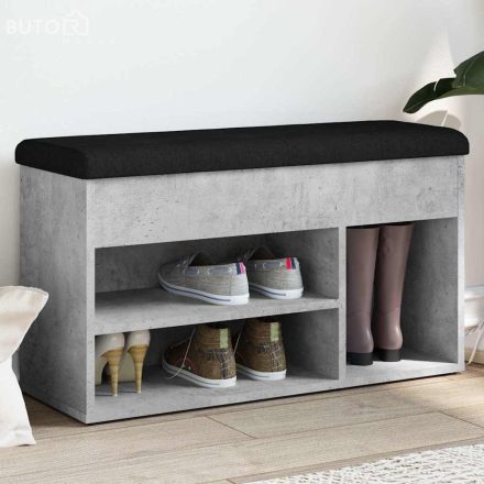 vidaXL betonszürke szerelt fa cipőtároló pad 82 x 32 x 45,5 cm