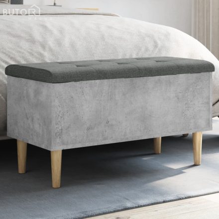 vidaXL betonszürke szerelt fa tárolópad 82x42x46 cm