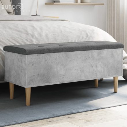 vidaXL betonszürke szerelt fa tárolópad 102x42x46 cm