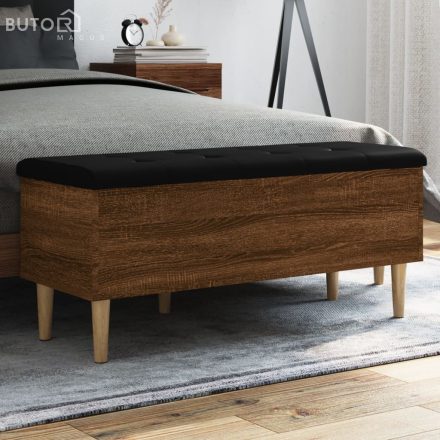 vidaXL barna tölgy színű szerelt fa tárolópad 102x42x46 cm