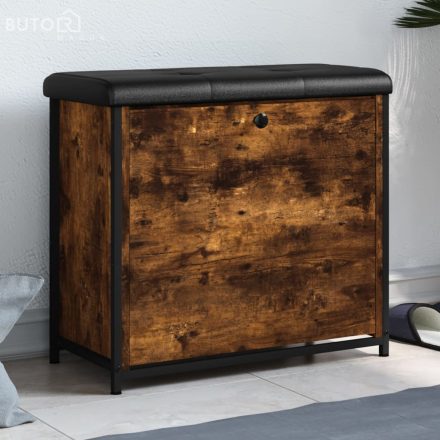 vidaXL füstös tölgy színű cipőpad lehajtható fiókkal 62 x 32 x 56 cm