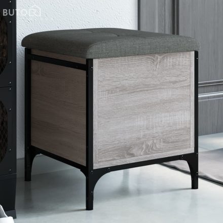 vidaXL szürke sonoma színű szerelt fa tárolópad 42 x 42 x 45 cm