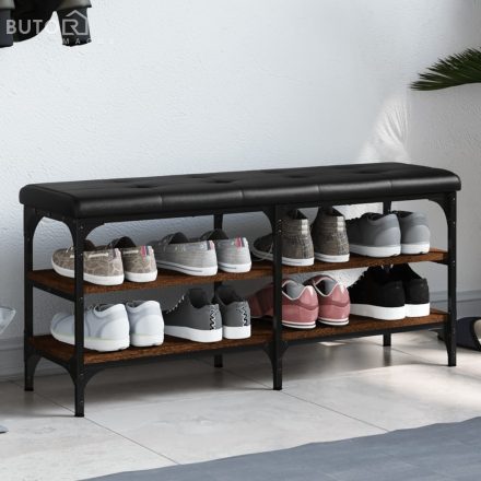 vidaXL barna tölgy színű szerelt fa cipőtároló pad 102 x 32 x 47 cm