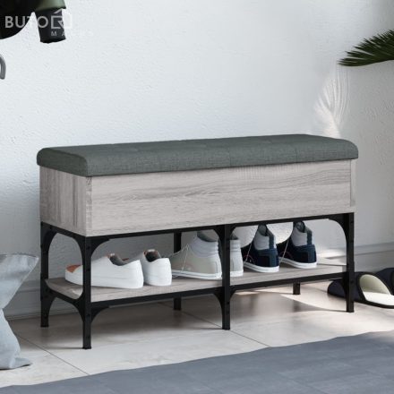 vidaXL szürke sonoma színű szerelt fa cipőtároló pad 82 x 32 x 45 cm