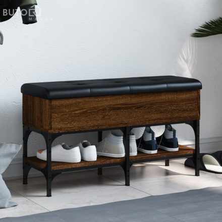 vidaXL barna tölgy színű szerelt fa cipőtároló pad 82 x 32 x 45 cm