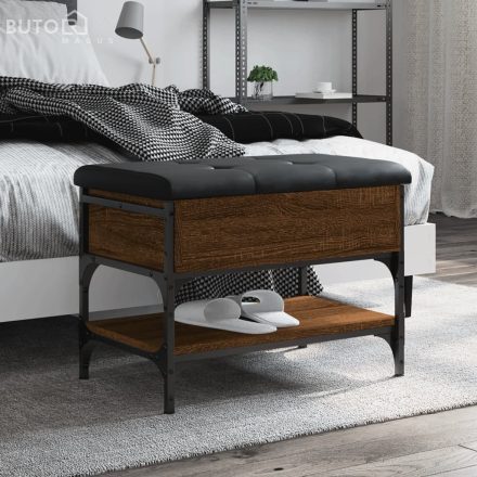 vidaXL barna tölgyszínű szerelt fa cipőtároló pad 62 x 42 x 45 cm