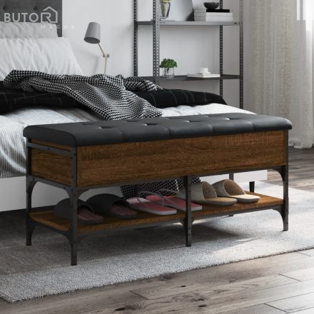 vidaXL barna tölgy színű szerelt fa cipőpolc 102 x 42 x 45 cm
