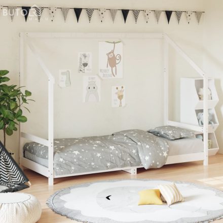vidaXL fehér tömör fenyőfa gyerekágykeret 80 x 200 cm