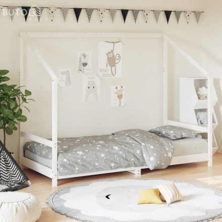 vidaXL fehér tömör fenyőfa gyerekágykeret 90x190 cm