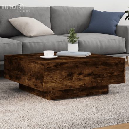 vidaXL füstös tölgy színű szerelt fa dohányzóasztal 80 x 80 x 31 cm