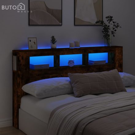 vidaXL sonoma tölgy színű szerelt fa LED-es fejtámla 180x18,5x103,5 cm