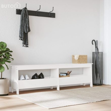 vidaXL fehér tömör fenyőfa előszoba pad 160x28x45 cm