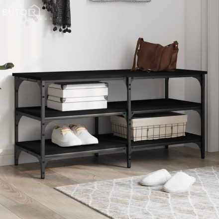 vidaXL fekete szerelt fa cipőpolc 100x38,5x49 cm