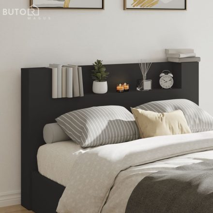 vidaXL fekete áthidalószekrény LED-világítással 160 x 16,5 x 103,5 cm