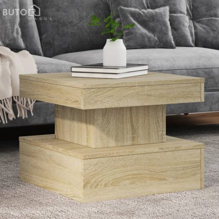 vidaXL sonoma tölgy színű dohányzóasztal LED-lámpákkal 50x50x40 cm