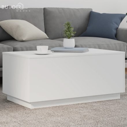 vidaXL fehér dohányzóasztal LED-lámpákkal 90x50x40 cm