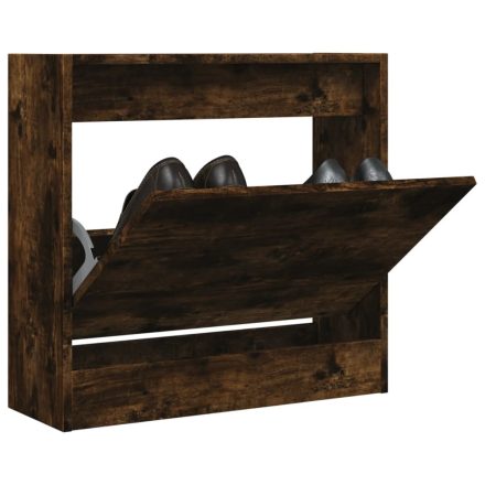 vidaXL füstös tölgy színű szerelt fa cipőszekrény 60 x 21 x 57 cm