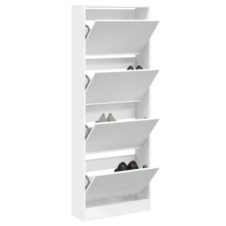 vidaXL fehér szerelt fa cipőszekrény 60 x 21 x 163,5 cm
