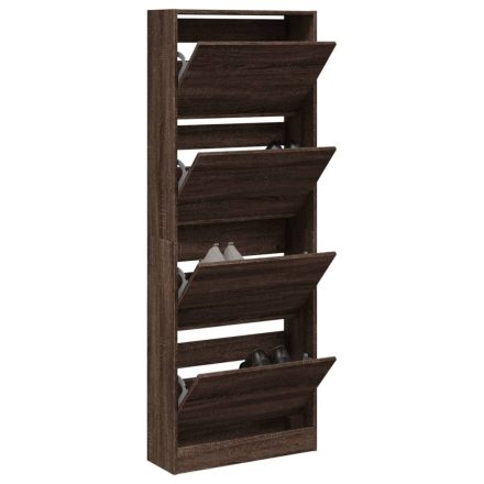 vidaXL barna tölgyszínű szerelt fa cipőszekrény 60 x 21 x 163,5 cm