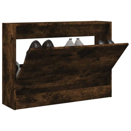 vidaXL füstös tölgy színű szerelt fa cipőszekrény 80 x 21 x 57 cm