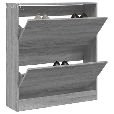 vidaXL szürke sonoma színű szerelt fa cipőszekrény 80 x 21 x 87,5 cm