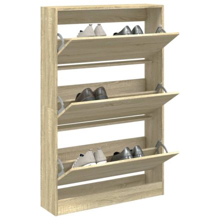 vidaXL sonoma tölgy színű szerelt fa cipőszekrény 80 x 21 x 125,5 cm
