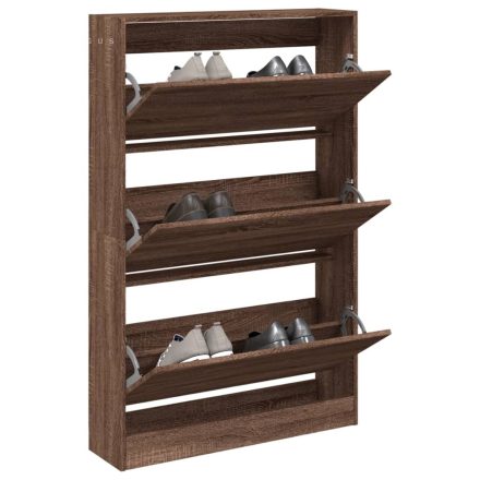 vidaXL barna tölgyszínű szerelt fa cipőszekrény 80 x 21 x 125,5 cm